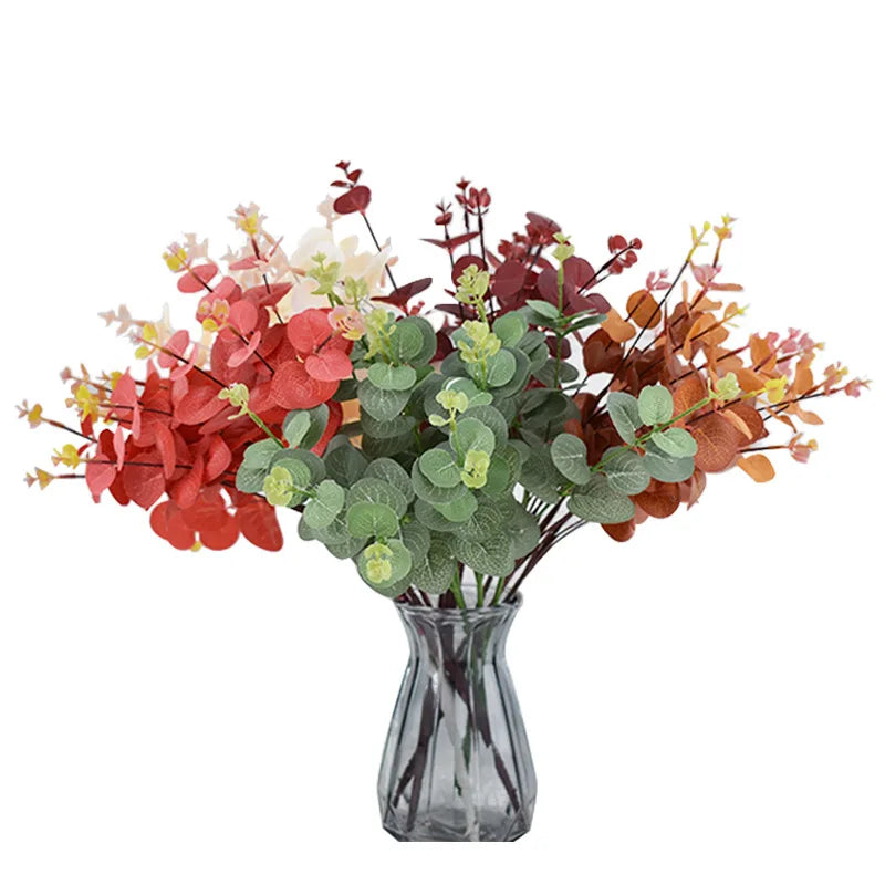 Good Quality Greenery Plant Silk Artificial Eucalyptus Leaves for Decorative Bouquet