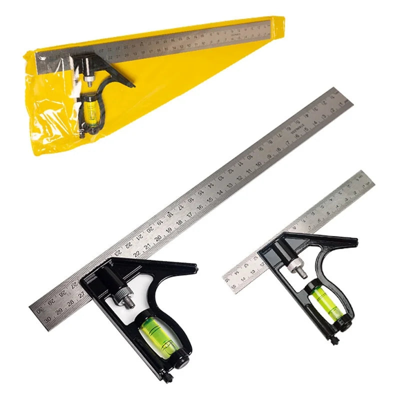 300MM Stainless Steel Adjustable Straight Ruler Horizontal Protractor Mobile Combination Angle Ruler Civil Engineering OEM