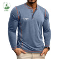 Spring Autumn Long Sleeve T Shirt New Men's Street Soild Fashion Round Neck Long Sleeve Blank Custom Printing Casual T-Shirt
