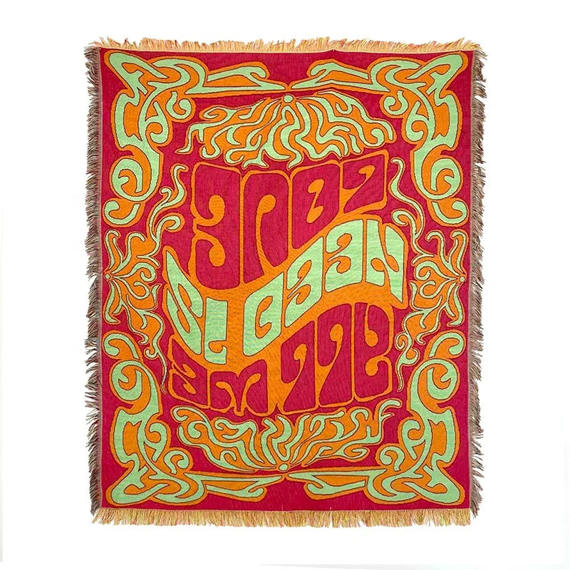Custom Tapestry Woven Blanket Cotton Jacquard Woven Throw Blanket for Sweater