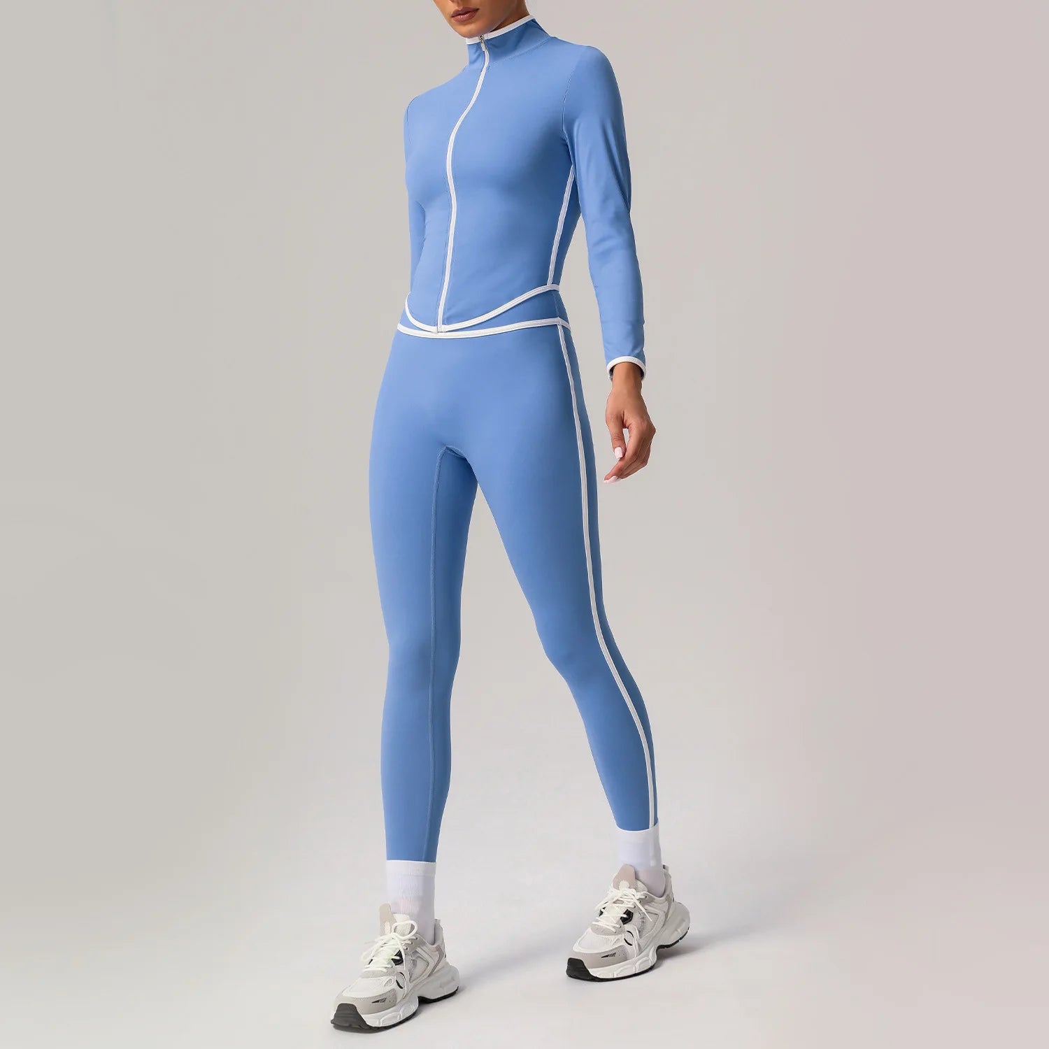 Wholesale Sport Suit Women Fitness Clothing Gym Sportswear Running Leggings and Jackets Yoga Wear Set