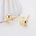 Hot Sale Hypoallergenic 4mm Gold Plated Ear Needles With Ball for DIY Earrings Accessories