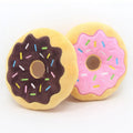 Lovely Tugging Cotton Inside 15cm Diameter Donut Eco Friendly Squeaky Plush Doughnut Dog Toy