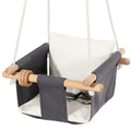 Outdoor Indoor Swing Kids Chair Canvas Hanging Swing Seat With Soft Backrest Cushion