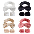 Gmagic Top 3pcs/set Gift Girls Women Soft Plush Hairband Spa Skincare Makeup Wrist Washband Headband Set for Washing Face