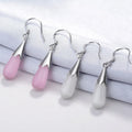 Fashion Water Drop Shaped Cat Eye Stone Pendant Earring Jewelry for Women