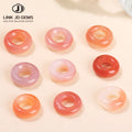 JD GEMS Semi-precious Natural Stone Circle Jump Running Rings 15*5.5mm Natural Salt Source Agate Party Unisex Jewelry