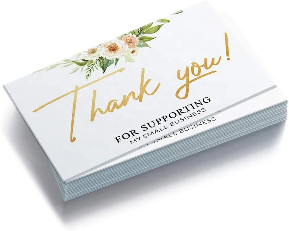 Custom Fancy Printing Emboss and Foil Stamping Thank You Greeting Sleeve Cheap Gift Card