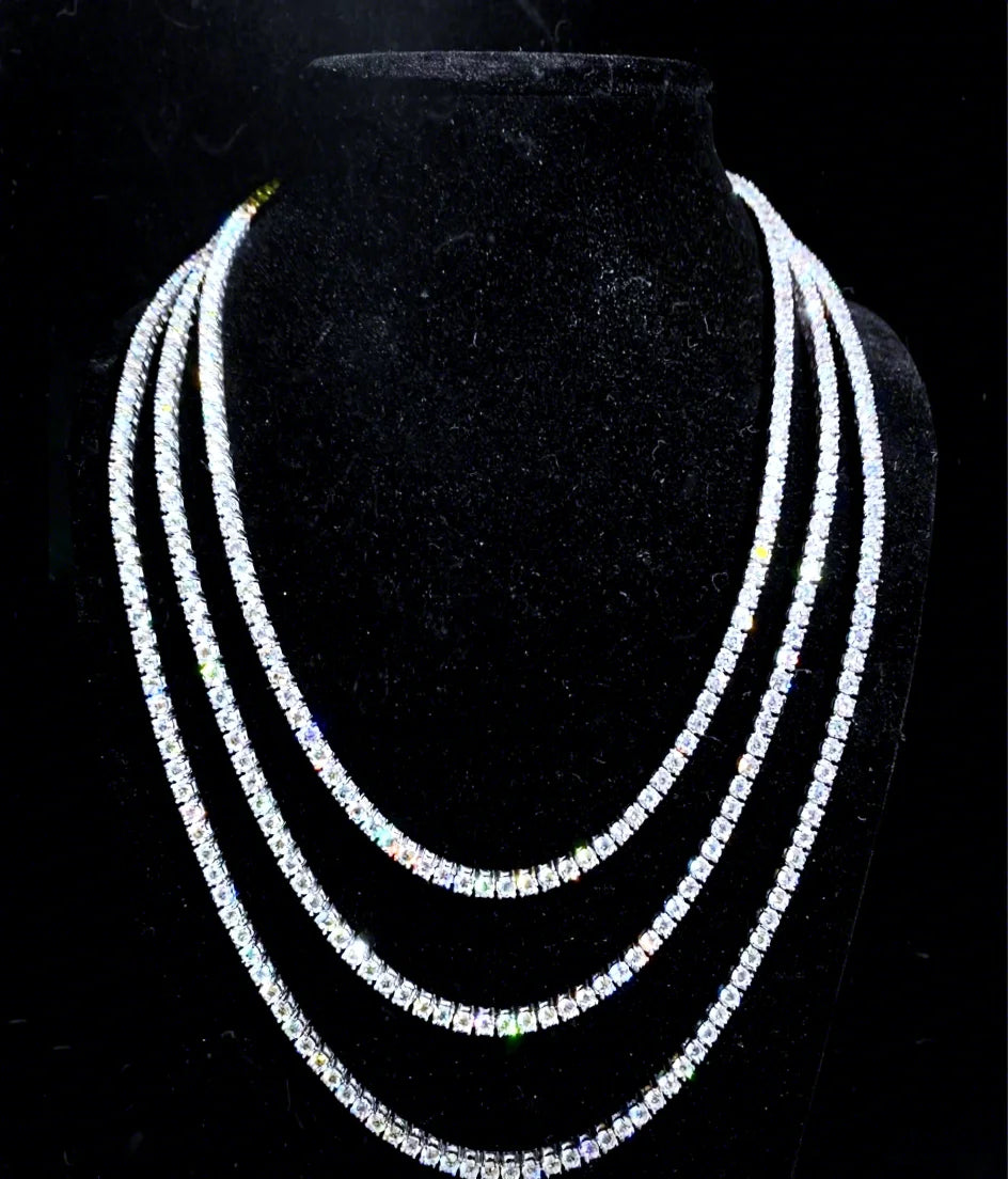 Hip Hop Men Women Necklace Jewelry Fashion Bling Icy 3mm Cz Diamond Tennis Chain with Wholesale Price