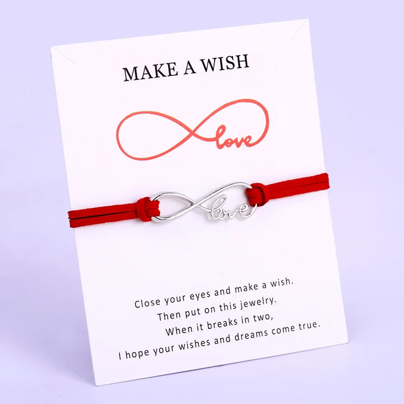 Infinity Love Suede Leather Rope Cord Bracelet Wedding Engagement Bridesmaid Maid of Honor Anniversary Gift Bracelet