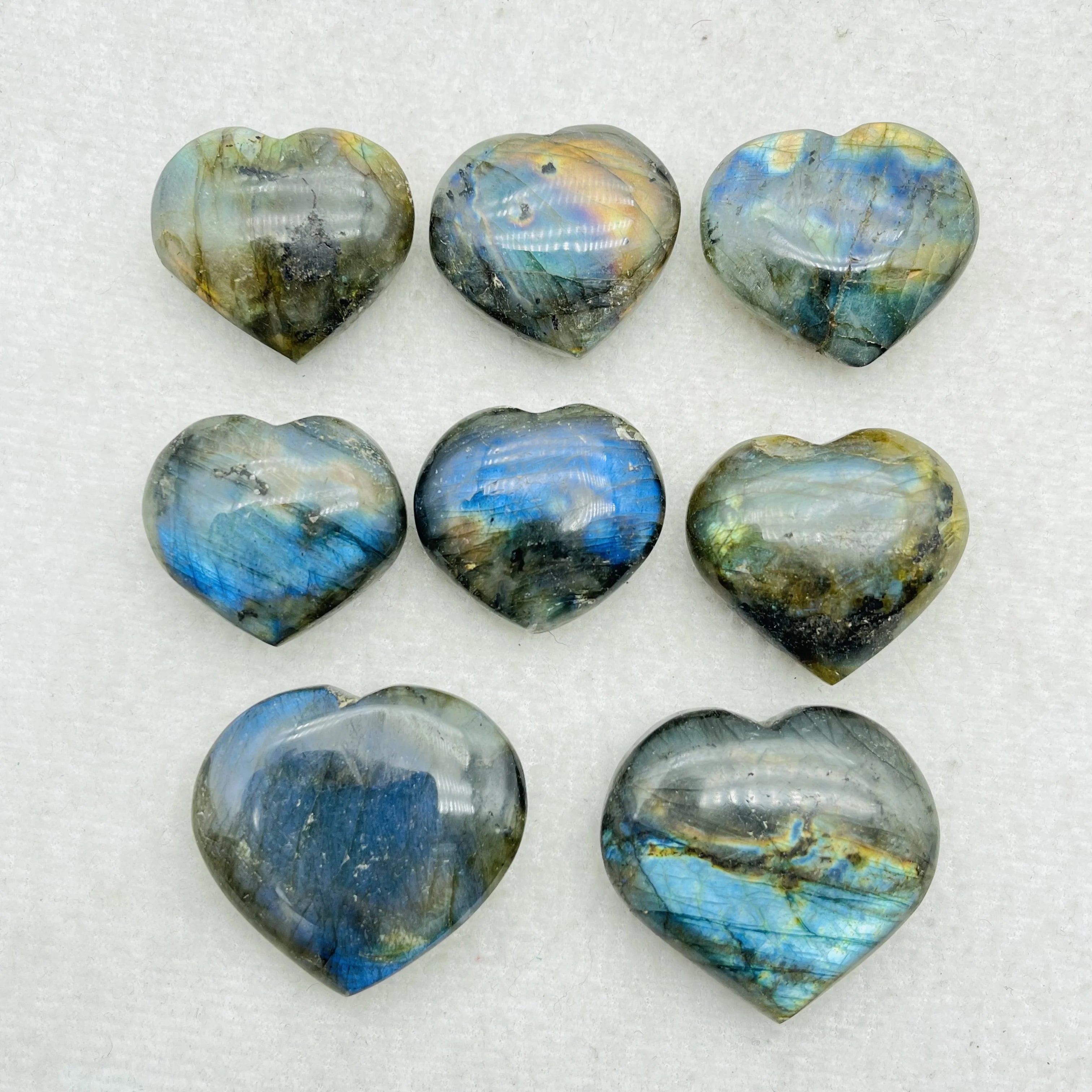 Wholesale Natural Crystal Heart Labradorite Polished Blue Labradorite Heart
