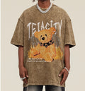 Streetwear Distressed Acid Wash T-shirt Men Oversized Tshirts Heavyweight Boxy Acid Wash Graphic Tshirt Essential T-shirt