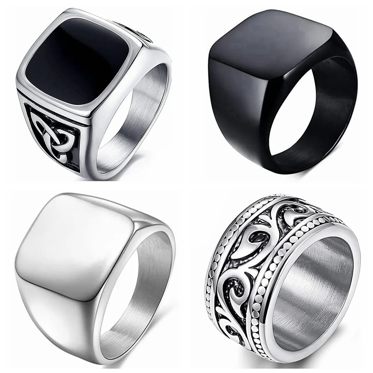 Hot Selling Handsome Mens Favor Totem Punk Rings Cool Atmospheric Stainless Steel Celtic Rings for Men