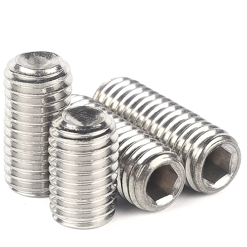 High Quality M1.6 DIN916 Stainless Steel 304 A2 Hexagon Imperial Socket Head Set Grub Screws Cup Point Plain Surface Metric