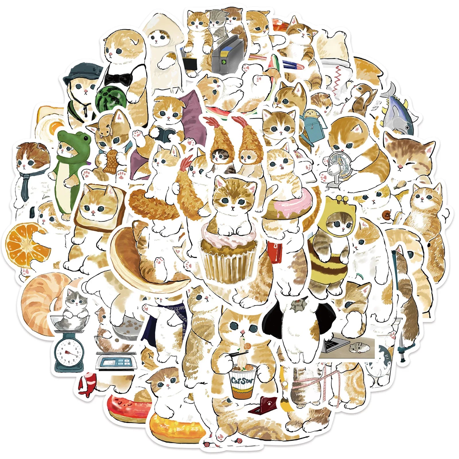 Creative DIY Graffiti Decorative Pvc Waterproof Cartoon Cute Funny Cat Stickers