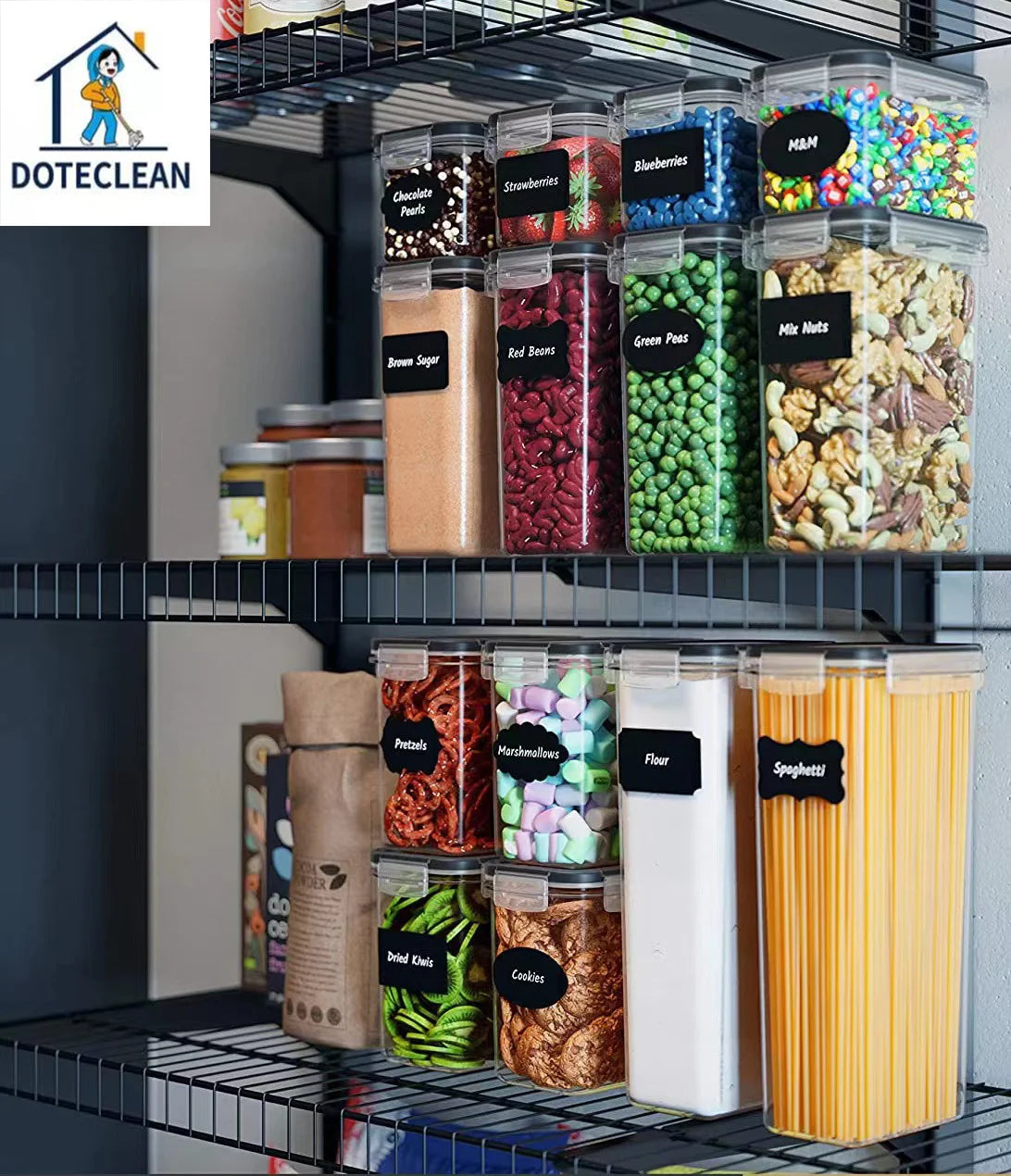 New Design Minimalist Style  Creative Kitchen Dry Food Nuts Fruit Fresh Transparent  tank sealed Storage Container
