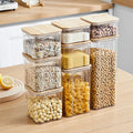 Food Storage Containers with Airtight Bamboo Lid Storage Jars Kitchen Canisters with Wooden Lid