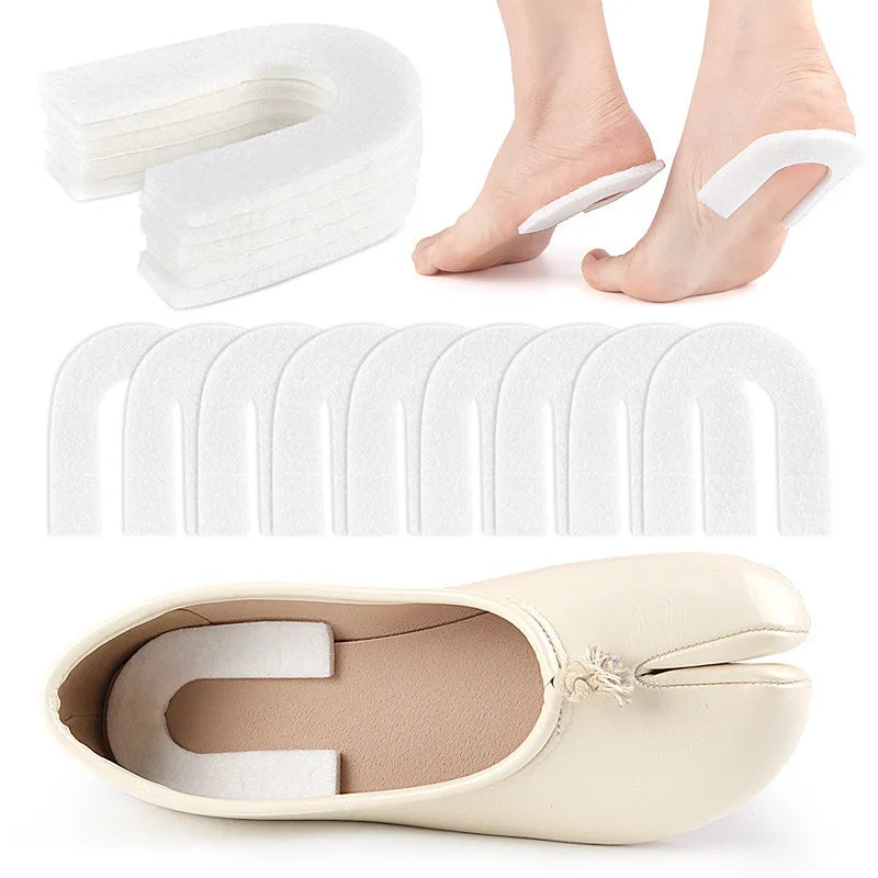 Melenlt U-Shaped Felt Heel Pads 5mm Thick Anti-Wear Anti-Slip Pressure Relief Heel Cushion Inserts