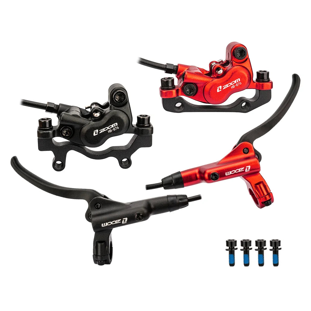 ZOOM HB876 4 Piston Hydraulic Disc Brake 800mm/1400mm Mountain Bike Bicycle Oil Brake with Split Brake Tube