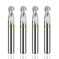 AZZKOR 2F Endmills Color-Ring Coating Tungsten Carbide Ball End Aluminum Milling Cutter for CNC Mechanical