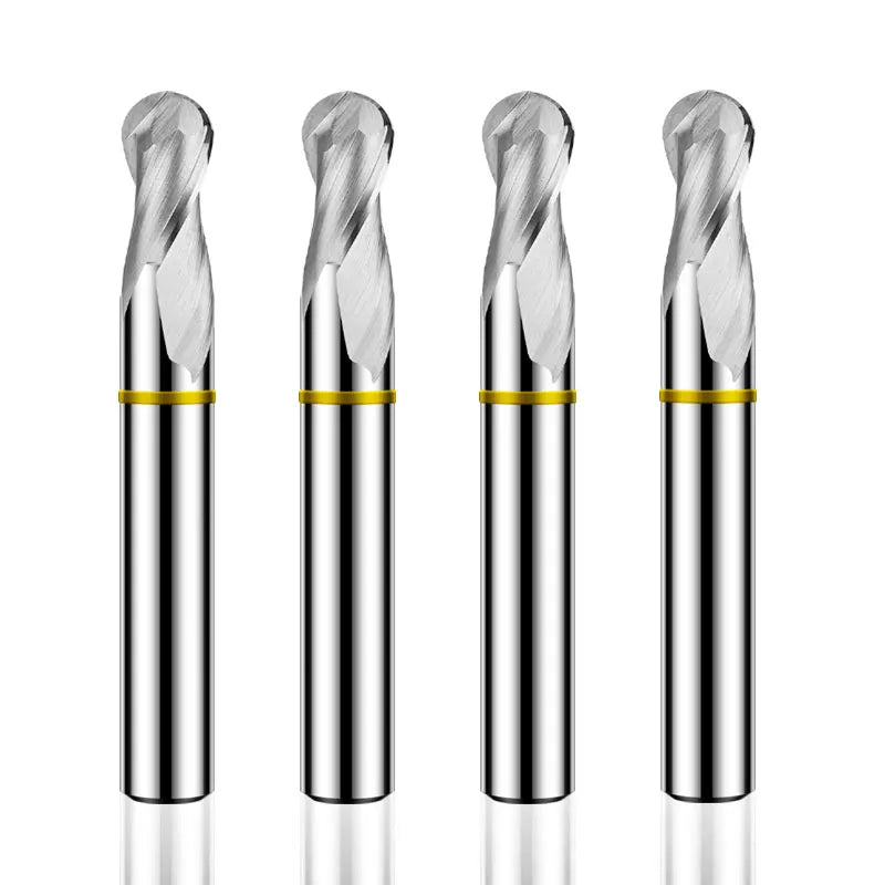 AZZKOR 2F Endmills Color-Ring Coating Tungsten Carbide Ball End Aluminum Milling Cutter for CNC Mechanical