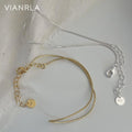 VIANRLA 925 Sterling Silver Minimalist Bracelet Rope Chain for Girl Jewelry Dropshipping Free Laser Logo