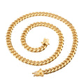 Pet Dog 18k 10mm Solid Stainless Steel Figaro Gold Necklace Chain
