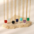 Wholesale Fashionable Stainless Steel Clavicle Chain Women's Retro Jewelry Natural Gem Stone Pendant Necklace
