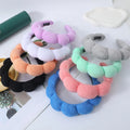 Wholesale Spa Makeup Hairband Soft Padded Thick Towel Bulk Pack Black pink Facial Washing Face Sponge Twisted Headband for Woman
