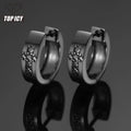 Luxury VVS Black Moissanite Cross Hoop Earrings Pass Diamond Tester Top Quality 925 Sterling Silver Cross Earrings