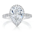 Gemnel 925 Silver 0.5 Micron 1 Carat Moissanite Pear halo Band Engagement Rhodium Bridal Ring