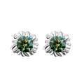 XEA014 Luxury 0.5/1Ct Moissanite Diamond S925 Sterling Silver Sunflower Stud Earrings Fashion Fine Jewelry for Women