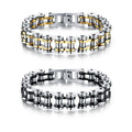 Punk Rock Titanium Motorcycle Bracelets Men's Bangle With Multiple Colors 316L Stainless Steel Gold and Silver Jewelry
