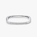 Ailmay 925 Sterling Silver Minimalist Zirconia Square Design Stackable Rings for Women Girls Wedding Party Accessories Jewelry