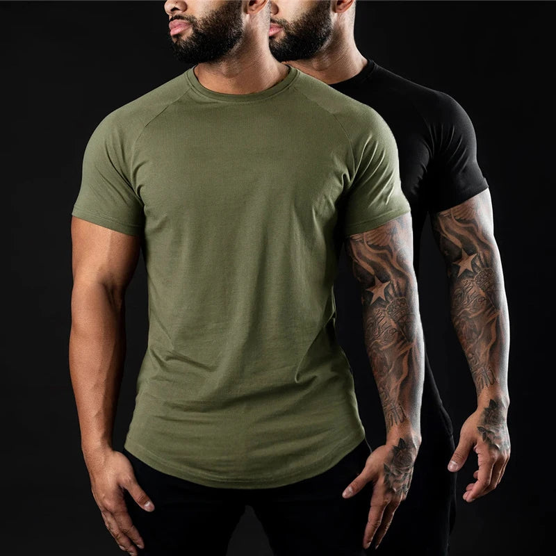 Custom Printing 180gsm Stretch Breathable Men T Shirts Wholesale 95 Cotton 5 Spandex Gym Sports T Shirt