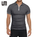 Liu Ming Customized Printed New Summer Men Clothes Casual Short Sleeve Zipper Lapel Fashion Tops T Shirts