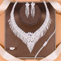 2026 New Arrival Bridal Wedding Jewelry Luxury Zirconia Necklace Earrings Sparkling Rhinestone Jewelry Set Gifts for Women