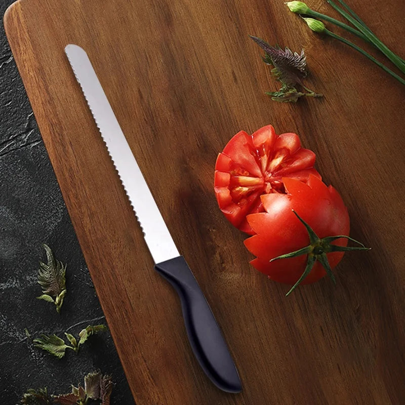 12-Inch Eco-Friendly Ambidextrous Bread Knife and Cake Slicer with Serrated Edge Ultra-Sharp Stainless Steel
