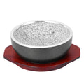 Hot Pot Sizzling Stone Cooking Bowl Black Alum Wrapped Food Serving Stone Bowl Korean Cuisine Dolsot Bibimbap Soup Stone Bowl