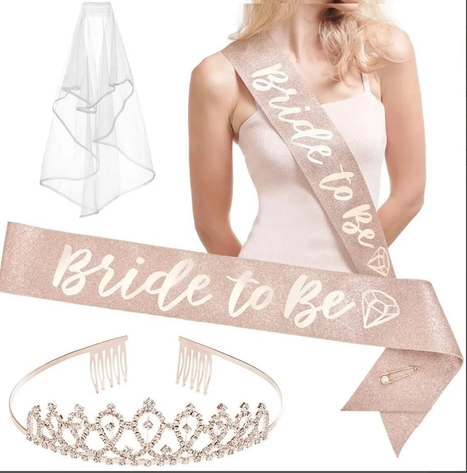 Bachelor Party  Decoration Shoulder Crown  Head Dress Set Bride to Be Party Supplies
