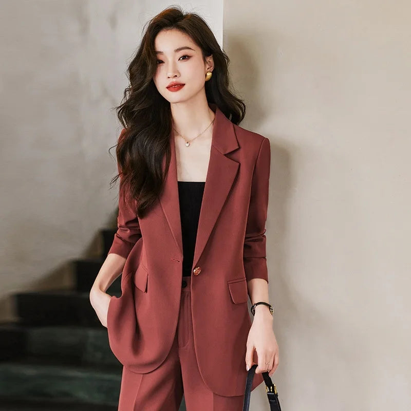 Outwear New Arrival  Set Spring & Fall Business Work Summer Women's Elegant K-Style Casual Suit