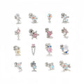 Wholesale Simple Small Flower Ear Studs Zircon Earrings Women's Silver Plated Brass Small Cute Fashion Ear Bone Stud in Stock