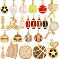 Creative Design DIY Jewelry Accessories Sports Equipment Dumbbell Hockey Baseball Soccer Tennis Pendant for Jewelry Making