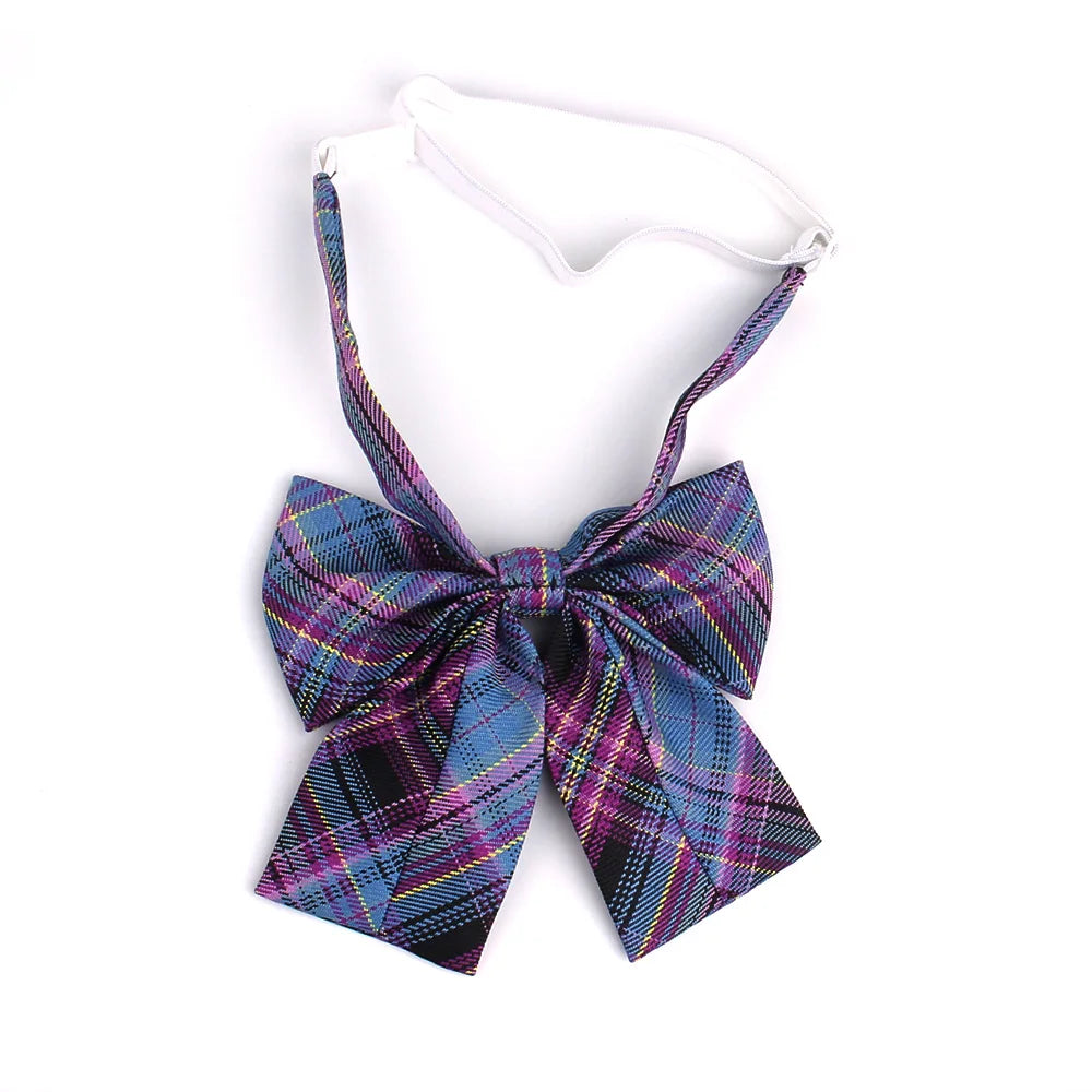 Ladies Plaid Bowtie Casual Bow Tie for Women Uniform Collar Butterf Bowknot Adult Check Bow Ties Cravats Cotton Girls Bowties