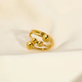 Statement Stainless Steel 18k Gold Open Ball Ring for Women Fashion Jewelry Four Beads Adjustable Ring Anillos Acero Inoxidable