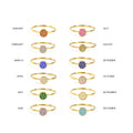 EManco New Zirconia Birthstone Rings 12 Color Stainless Steel Colorful Ring Fashion Jewelry Anniversary Gift