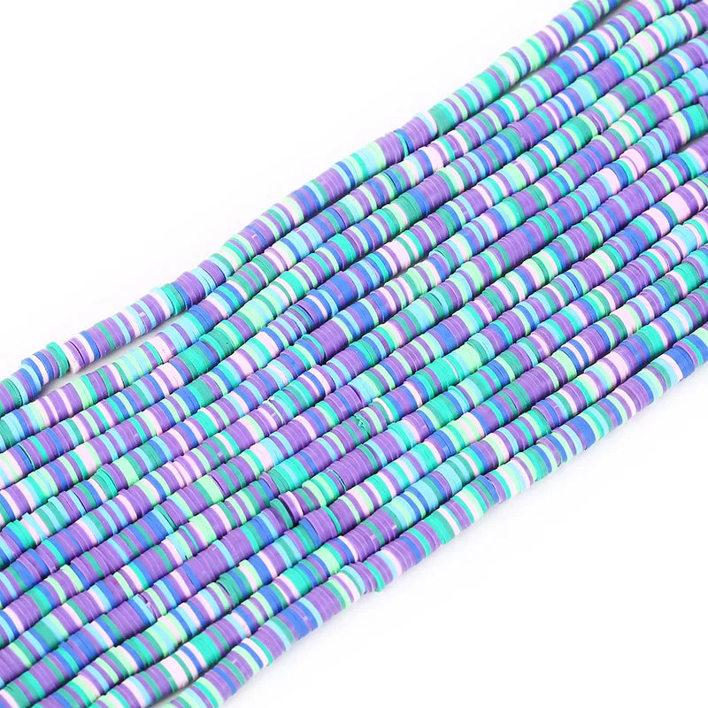 1*8mm Round Flat Slice Strands Bead Mixture Colors Polymer Clay Fimo Beads for Jewelry Making