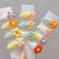 Fashion Plush Hairpin Candy Color Crochet Flower Bb Clip Girl Bangs Clip Sweet Hairpin Clip Headdress