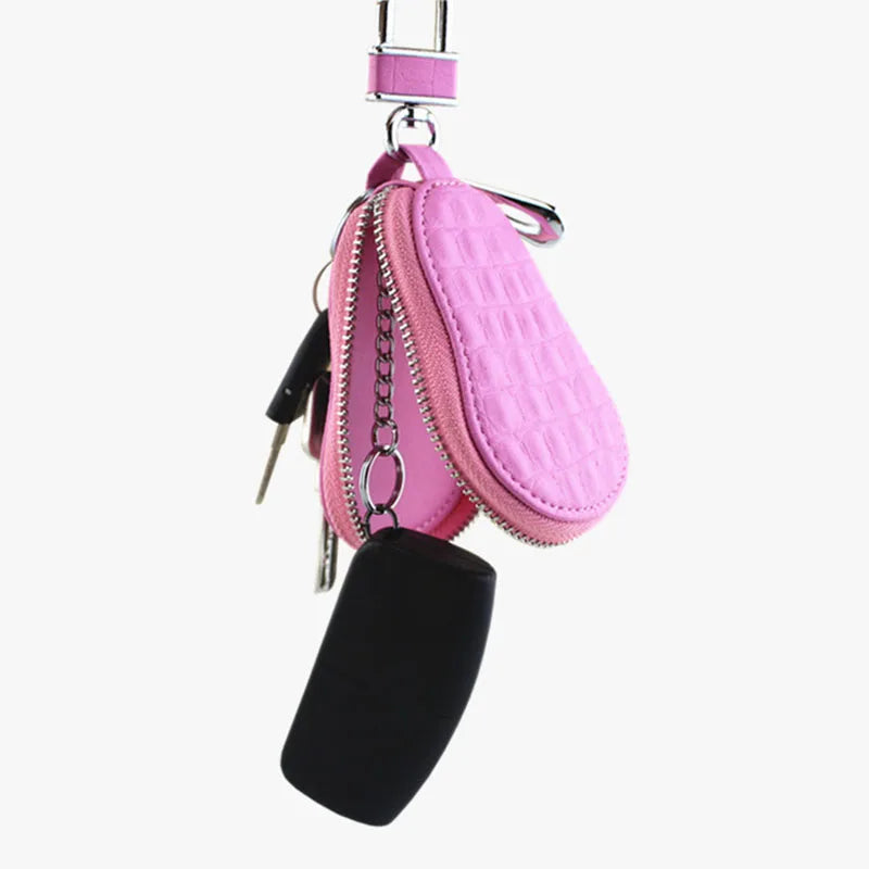 Creative Candy Color PU Leather Housekeeper Key Holder Case Unisex Car Key Organizer Purse Keychain Women Zipper Case