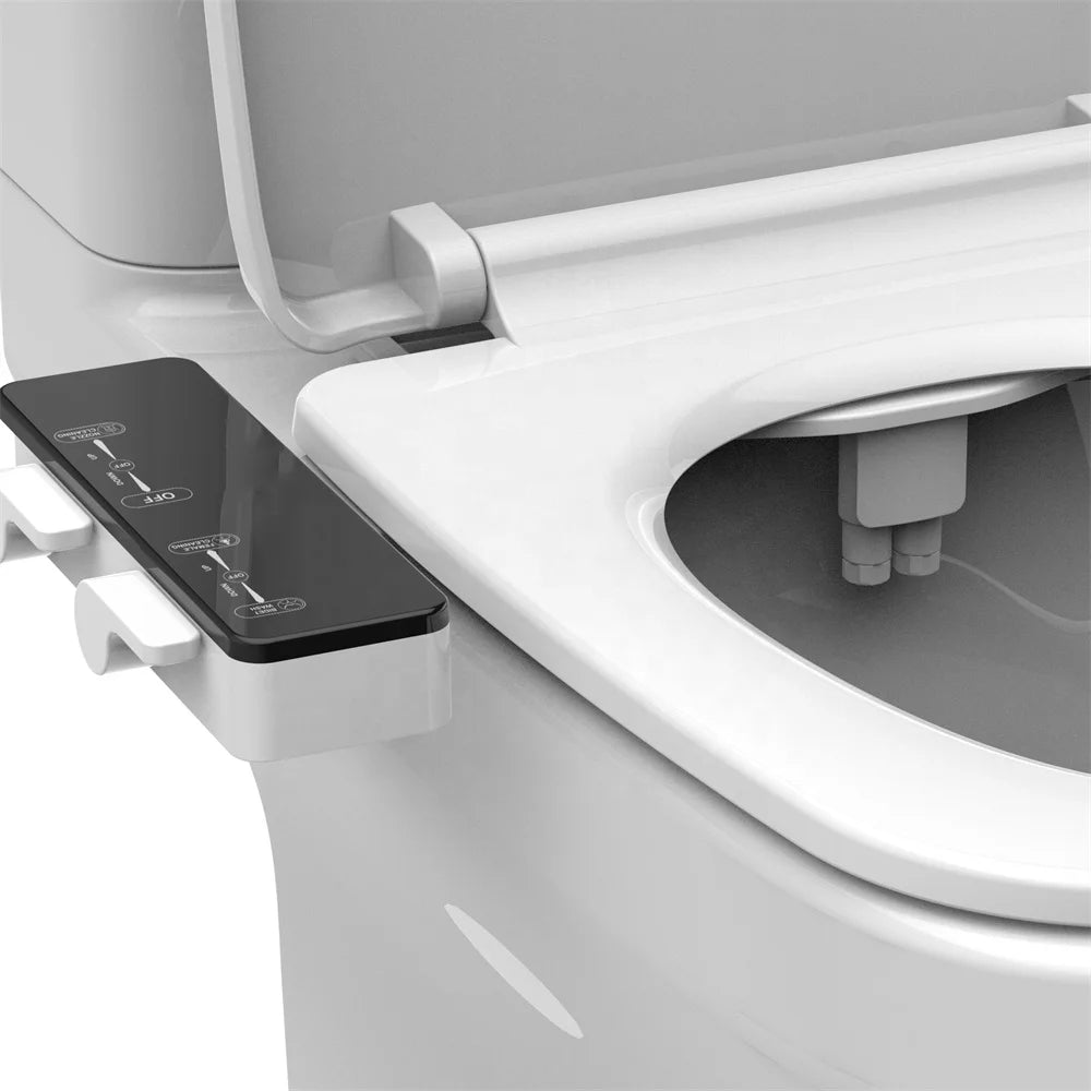 Toilet Bidet ABS Modern Bathroom Easy Install Non-electric Dual Retractable Nozzle Hot Cold Water Spray Bidet Toilet Seat